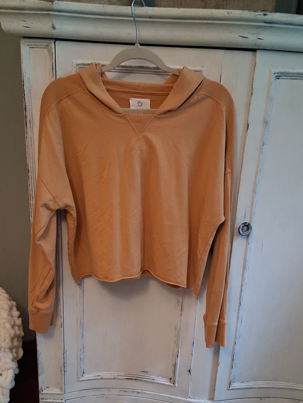 aerie Cropped Hoodie in Camel